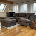 U-Shaped Cinema Sofa Bed – Plush Mink Fabric