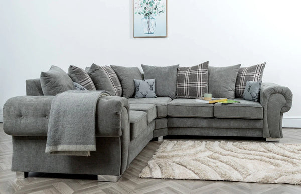 Verona 5 Seater Sofa 2C2 in Grey Scatter Back